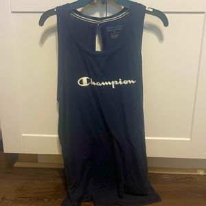 Blue and white champion tank top